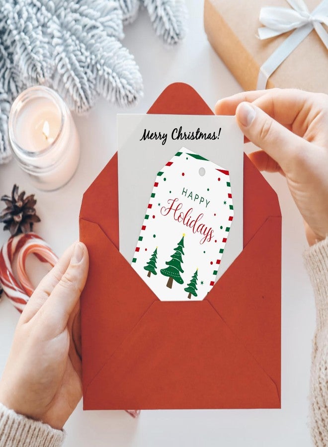 جيجاكرافت بطاقات هدايا عيد الميلاد من jijAcraft مع خيط - 50 قطعة، بطاقات أسماء بيضاء لشجرة عيد الميلاد، مقاس 3.3 × 2.1 بوصة، مناسبة لهدايا الحفلات، والأعمال اليدوية، وأكياس الحلوى. - Image 4